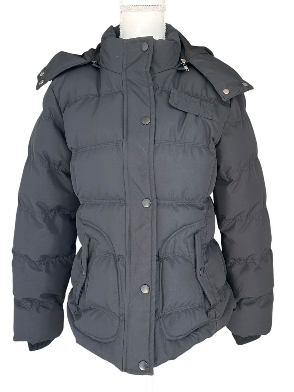 Wantdo Black Puffer Jacket Detachable Hood Mens Size Medium